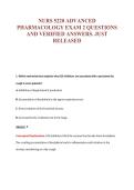 NURS 5220 ADVANCED&NewLine;PHARMACOLOGY EXAM 2 QUESTIONS&NewLine;AND VERIFIED ANSWERS&period; JUST&NewLine;RELEASED