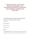 NURS 5220 EXAM 4&colon; ADVANCED&NewLine;HEALTH ASSESSMENT AND&NewLine;DIAGNOSTIC REASONING QUESTIONS&NewLine;AND VERIFIED ANSWERS&period; JUST&NewLine;RELEASED