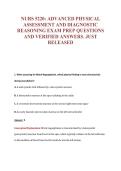 NURS 5220&colon; ADVANCED PHYSICAL&NewLine;ASSESSMENT AND DIAGNOSTIC&NewLine;REASONING EXAM PREP QUESTIONS&NewLine;AND VERIFIED ANSWERS&period; JUST&NewLine;RELEASED