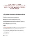 NURS 5220 ADVANCED&NewLine;PATHOPHYSIOLOGY PRACTICE EXAM&NewLine;QUESTIONS AND VERIFIED ANSWERS&period;&NewLine;JUST RELEASED