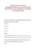 NURS 5220 ADVANCED&NewLine;PATHOPHYSIOLOGY EXAM REVIEW&NewLine;QUESTIONS AND VERIFIED ANSWERS&period;&NewLine;JUST RELEASED