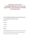 NURS 5220&colon; ADVANCED&NewLine;PATHOPHYSIOLOGY FINAL EXAM&NewLine;QUESTIONS AND VERIFIED ANSWERS&period;&NewLine;JUST RELEASED