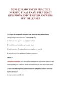 NURS 5220 ADVANCED PRACTICE&NewLine;NURSING FINAL EXAM PREP 2026&sol;27&NewLine;QUESTIONS AND VERIFIED ANSWERS&period;&NewLine;JUST RELEASED