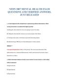 NFDN 2007 MENTAL HEALTH EXAM&NewLine;QUESTIONS AND VERIFIED ANSWERS&period;&NewLine;JUST RELEASED