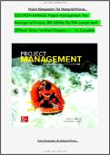 Solutions Manual for For Project Management the Managerial Process 8th - Graded A&plus; Comprehensive Exam Prep