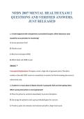 NFDN 2007 MENTAL HEALTH EXAM 2&NewLine;QUESTIONS AND VERIFIED ANSWERS&period;&NewLine;JUST RELEASED