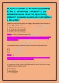 NURS 612 ADVANCED HEALTH ASSESSMENT EXAM 2 &vert; MARYVILLE UNIVERSITY &vert; 150 COMPREHENSIVE PRACTICE QUESTIONS&comma; CORRECT ANSWERS & DETAILED RATIONALES &vert; 2026&sol;2027