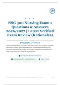 NSG 300 Nursing Exam 1 190&plus; Questions & Answers 2026&sol;2027 &vert; Latest Verified Exam Review &lpar;Rationales&rpar;