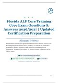 Florida ALF Core Training Core Exam 305&plus; Questions & Answers 2026&sol;2027 &vert; Updated Certification Preparation