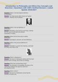 Introduction to Philosophy and Ethics Key Concepts and&NewLine;Branches &vert; Questions with 100&percnt; Verified Answers &vert; Latest&NewLine;Update 2026&sol;2027&NewLine;