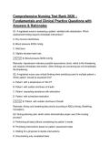 Comprehensive Nursing Test Bank 2026 &ndash; Fundamentals and Clinical Practice Questions with Answers & Rationales