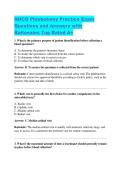 NHCO Phlebotomy Practice Exam Questions and Answers with Rationales Top Rated A&plus;