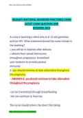 A Nurse Is Teaching a Client at 12 Weeks Gestation Who Has HIV &vert; ATI Maternal Newborn Nursing Practice Question
