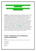 GEORGIA REAL ESTATE EXAM PREP A & STUDY &NewLine;GUIDE 207-2028 &NewLine;200 Practice Questions with Verified Answers & &NewLine;Detailed Rationales