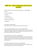 BIOD 101 - Exam 2 Questions with Correct Answers