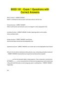 BIOD 101 - Exam 1 Questions with Correct Answers