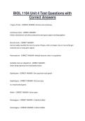 BIOL 1104 Unit 4 Test Questions with Correct Answers&period;
