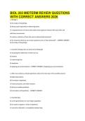 BIOL 202 MIDTERM REVIEW QUESTIONS WITH CORRECT ANSWERS 2026