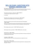 BIOL 202 EXAM 1 QUESTIONS WITH VERIFIED ANSWERS 2026