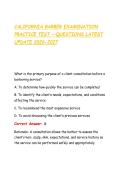 CALIFORNIA BARBER EXAMINATION &NewLine;PRACTICE TEST &mdash;QUESTIONS LATEST &NewLine;UPDATE 2026-2027 