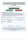 HESI A2 PRACTICE TEST ADMISSION ASSESSMENT NURSING&NewLine;ENTRANCE EXAM 2026&sol;2027 - QUESTIONS AND ANSWERS&NewLine;100&percnt; VERIFIED DETAILED RATIONALES - PASS GUARANTEED &NewLine;A&plus; GRADED