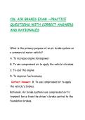 CDL AIR BRAKES EXAM &mdash;PRACTICE &NewLine;QUESTIONS WITH CORRECT ANSWERS &NewLine;AND RATIONALES