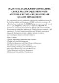 HCQM FINAL EXAM 2026&sol;2027 &vert; 150 MULTIPLECHOICE PRACTICE QUESTIONS WITH&NewLine;ANSWERS & RATIONALES &vert; HEALTHCARE&NewLine;QUALITY MANAGEMENT