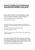 WGU D116 PHARMACOLOGY REVIEW EXAM QUESTIONS AND ANSWERS &sol; STUDY GUIDE