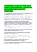 IMMUNOLOGY KUBY CHAPTER 6 THE COMPLEMENT SYSTEM EXAM REVIEW QUESTIONS WITH COMPLETE SOLUTIONS
