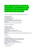 KUBY IMMUNOLOGY CHAPTER 16 TOLERANCE&comma; AUTOIMMUNITY&comma; AND TRANSPLANTATION EXAM GUIDE QUESTIONS AND ANSWERS