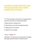 CALIFORNIA TEACHER CREDENTIAL EXAM &NewLine;PRACTICE QUESTIONS WITH CORRECT &NewLine;ANSWERS AND RATIONALES 