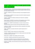 KUBY IMMUNOLOGY EXAM QUESTIONS AND ANSWERS