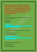 NURS 612 ADVANCED HEALTH ASSESSMENT FINAL EXAM REVIEW 2026&sol;2027 &vert; MARYVILLE UNIVERSITY &vert; 420 COMPREHENSIVE PRACTICE QUESTIONS WITH ANSWERS AND RATIONALES &vert;100 &percnt; CORRECT ANSWERS &vert;GRADED A&plus; &vert; GUARANTEED PASS&excl;&excl;