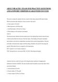 ADULT HEALTH 1 EXAM ONE PRACTICE QUESTIONS AND ANSWERS VERIFIED GUARANTEED SUCCESS