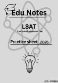LSAT Practice Sheet is designed to help students prepare for the  Law School Admission Test &lpar;LSAT&rpar; 2026