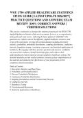 WGU C784 APPLIED HEALTHCARE STATISTICS&NewLine;STUDY GUIDE &vert; LATEST UPDATE 2026&sol;2027 &vert;&NewLine;PRACTICE QUESTIONS AND ANSWERS &vert; EXAM&NewLine;REVIEW &vert; 100&percnt; CORRECT ANSWERS &vert;&NewLine;VERIFIED SOLUTIONS