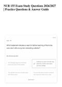 NUR 155 Exam Study Questions 2026&sol;2027 &vert; Practice Questions & Answer Guide