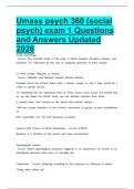 Umass psych 360 &lpar;social psych&rpar; exam 1 Questions and Answers Updated 2026