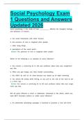 Social Psychology Exam 2 Questions and Answers Updated 2026