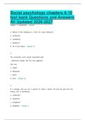 Social psychology chapters 6-10 test bank Questions and Answers All Updated 2026-2027