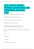 SOC PSYCH EXAM 1 REVIEW QUESTIONS AND ANSWERS UPDATED 2026&period;