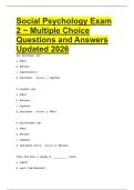 Social Psychology Exam 2 - Multiple Choice Questions and Answers Updated 2026&period;
