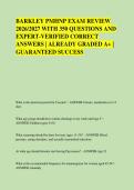 BARKLEY PMHNP EXAM REVIEW &NewLine;2026&sol;2027 WITH 350 QUESTIONS AND &NewLine;EXPERT-VERIFIED CORRECT &NewLine;ANSWERS &vert; ALREADY GRADED A&plus; &vert; &NewLine;GUARANTEED SUCCESS 