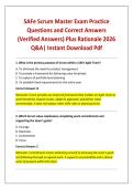 SAFe Scrum Master Exam Practice &NewLine;Questions and Correct Answers &NewLine;&lpar;Verified Answers&rpar; Plus Rationale 2026 Q&A&vert; Instant Download Pdf &NewLine;
