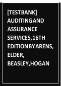 &lbrack;TEST BANK&rsqb; AUDITING AND ASSURANCE SERVICES&comma; 16TH EDITION BY ARENS&comma; ELDER&comma; BEASLEY&comma; HOGAN