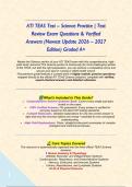 ATI TEAS Test -- Science Practice &vert; Test Review Exam Questions & Verified Answers &lpar;Newest Update 2026 &ndash; 2027 Edition&rpar; Graded A&plus;&NewLine;