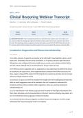 NR507 Week 2 Clinical Reasoning Webinar Transcript &vert; Complete Solutions with A&plus; Guide &vert; Latest &lpar;2026&sol;2027&rpar; Updated Version - Chamberlain College Of Nursing