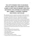 WGU D775 INTRODUCTION TO BUSINESS&NewLine;FINANCE OBJECTIVE ASSESSMENT STUDY&NewLine;GUIDE &vert; LATEST UPDATE 2026&sol;2027 &vert; PRACTICE&NewLine;QUESTIONS AND ANSWERS &vert; EXAM REVIEW &vert;&NewLine;100&percnt; CORRECT ANSWERS &vert; VERIFIED&NewLine;SOLUTIONS &vert; 2 SET EXAMS