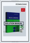 Solutions Manual for Metal Forming Mechanics and Metallurgy &lpar;4th Edition&rpar; - Graded A&plus; Comprehensive Exam Prep