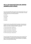 NR 511 CEA EXAM QUESTIONS AND VERIFIED ANSWERS LATEST UPDATE 